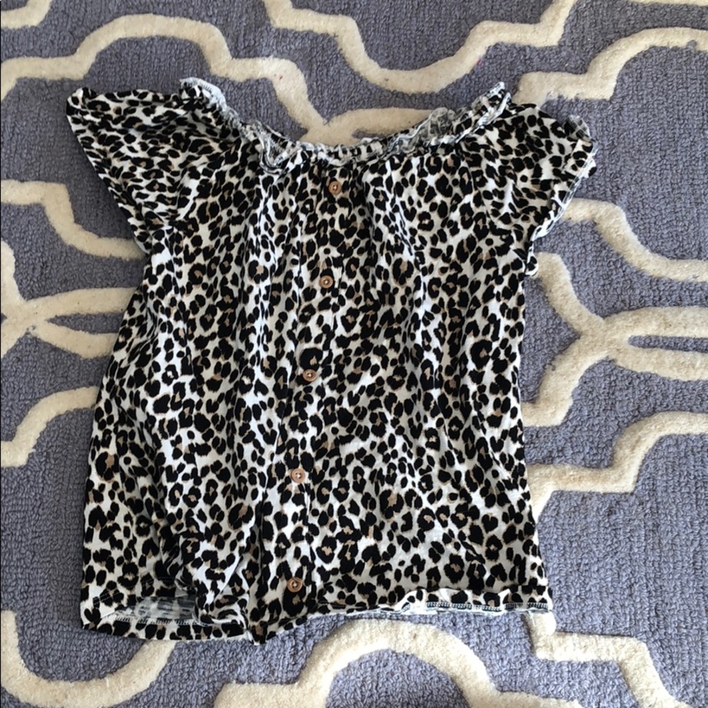 cheetah print off the shoulder top